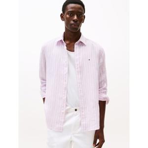Tommy Hilfiger Regular Fit Classic Pink Stripe Linen Shirt